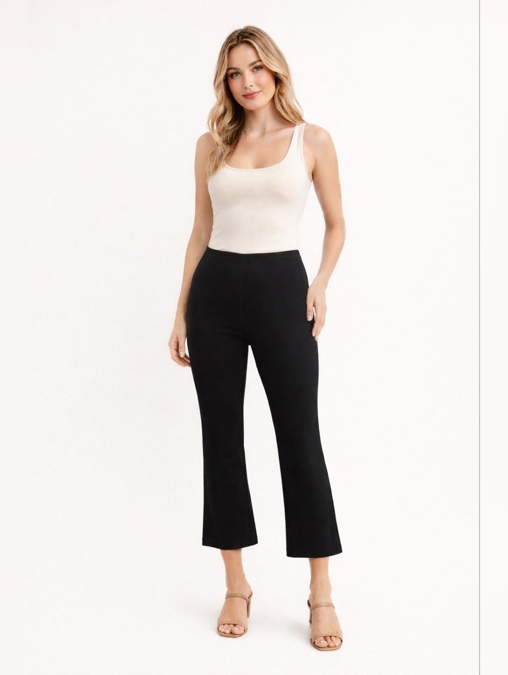 Zara Black Cropped Flare Pants